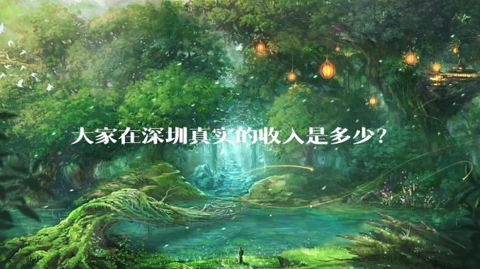 大家在深圳真实的收入是多少？